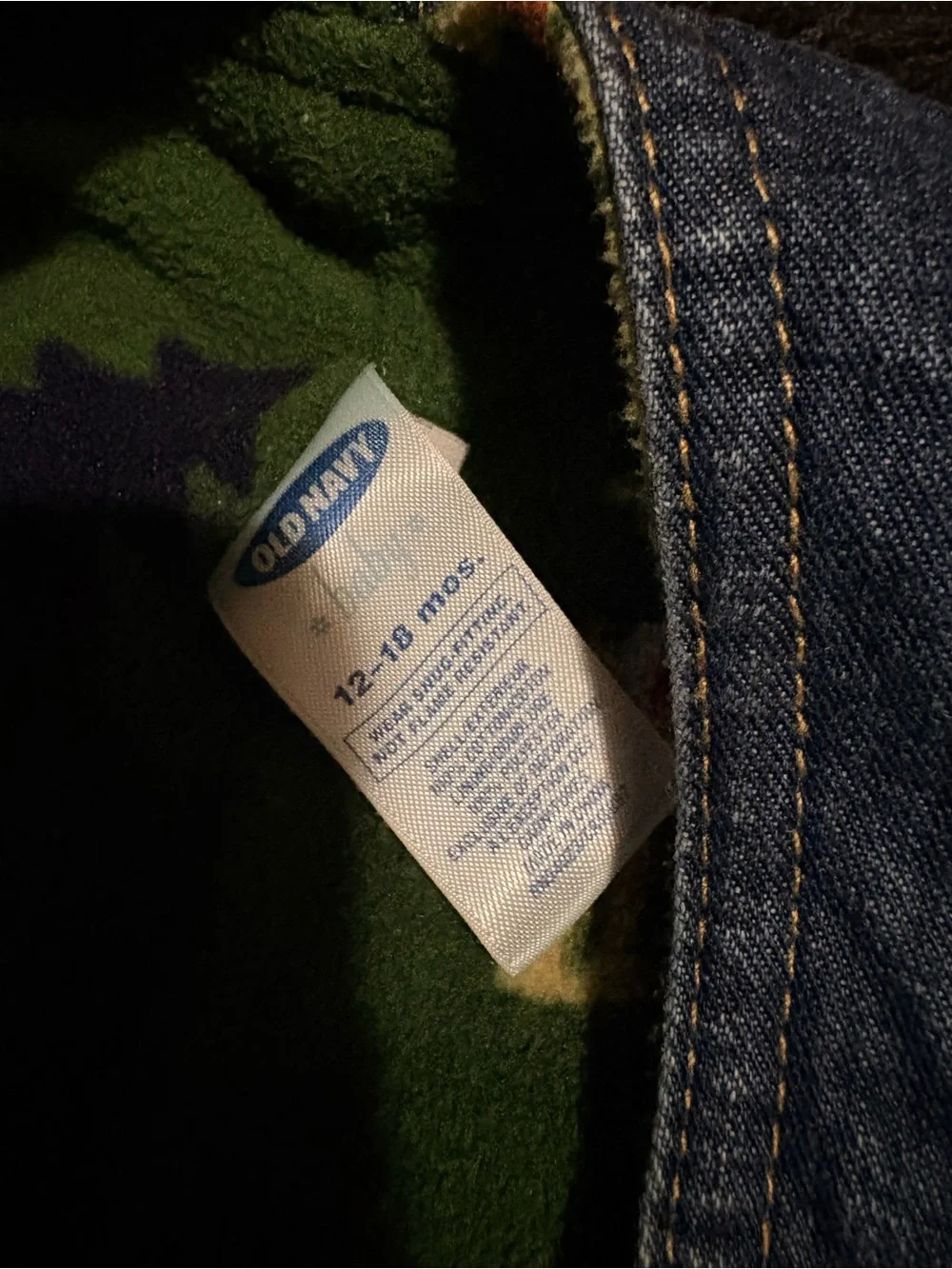 Old Navy Baby 12-18 Month Blue Denim Button Up Snow Overalls W/ Fleece Lining